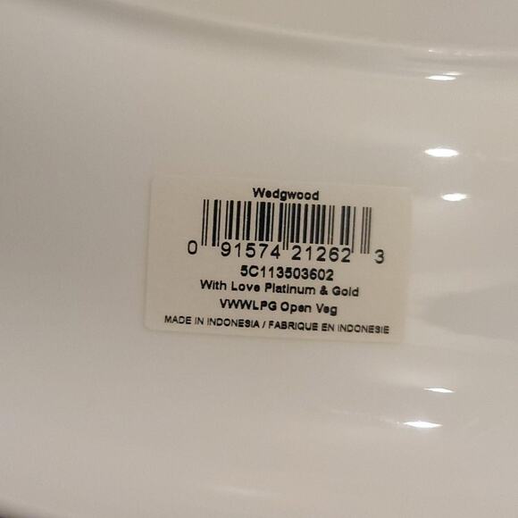 Wedgewood + Vera Wang With Love Noir Gold & Platinum 10" x 8" Serving Bowl w Tag - Picture 5 of 5